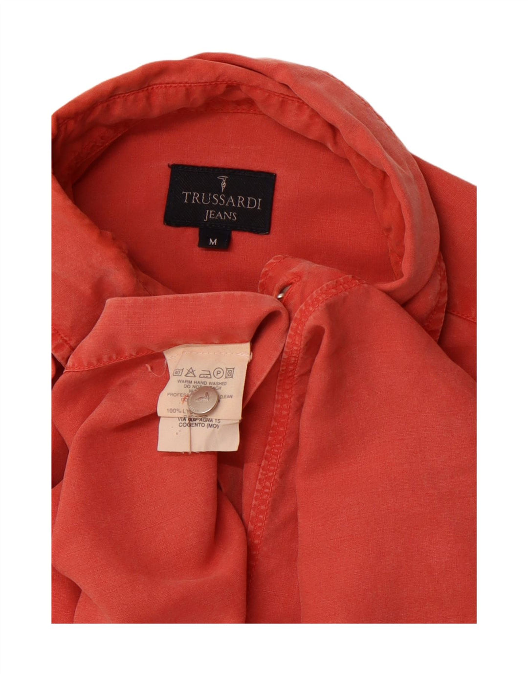 TRUSSARDI JEANS Maglia Uomo Manica Corta in Lyocell Rosso Medio