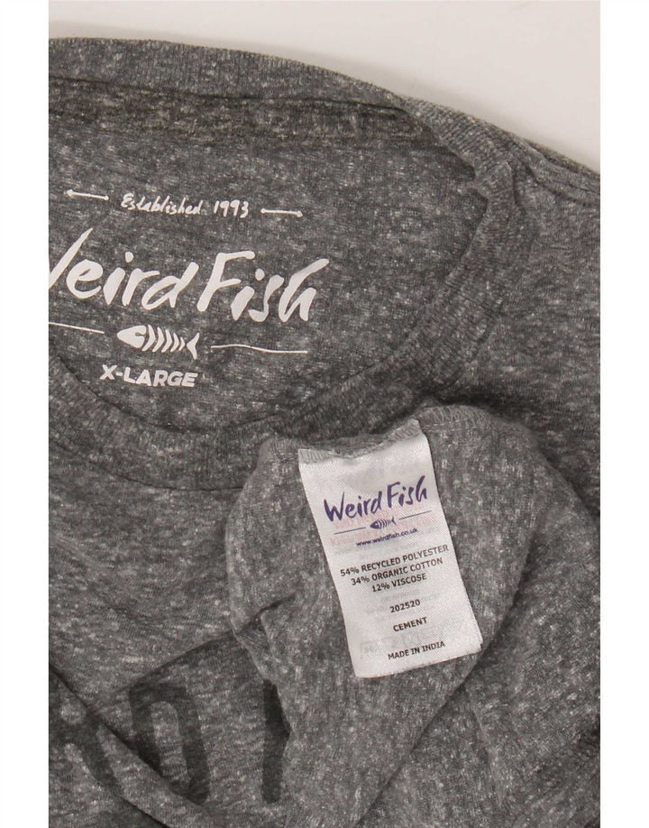 T-shirt grafica da uomo Weird Fish Top XL poliestere chiazzato grigio