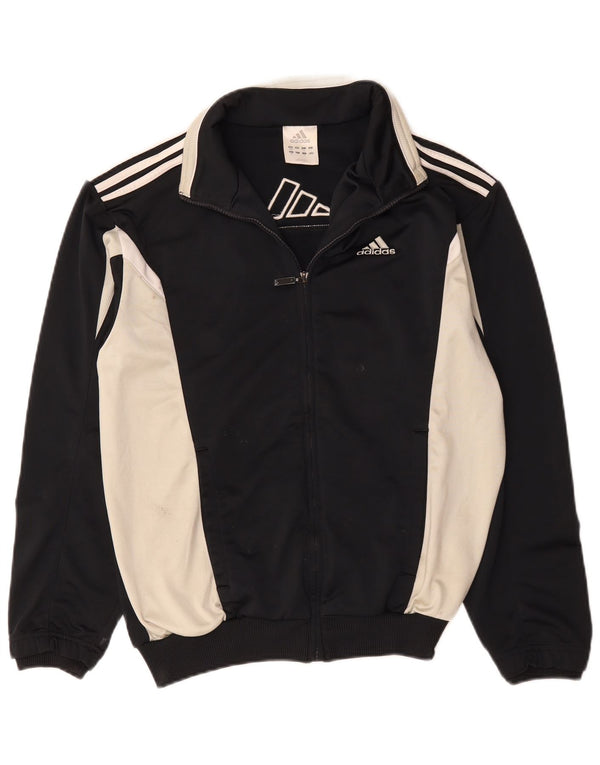 Giacca da tuta grafica da uomo Adidas UK 34/36 Small Black Colourblock