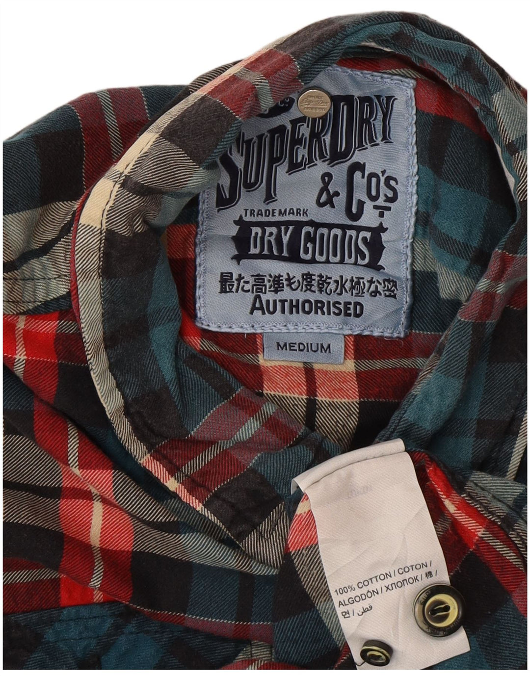 Camicia da uomo in flanella Superdry in cotone a quadri multicolore medio