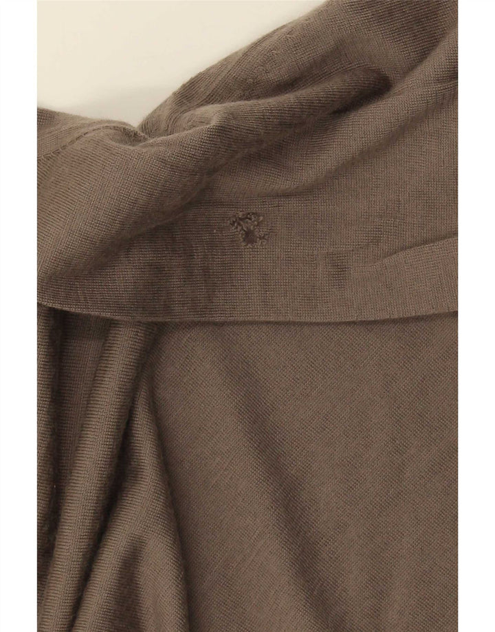 Massimo Dutti Maglione da uomo con zip e collo 2XL in lana marrone