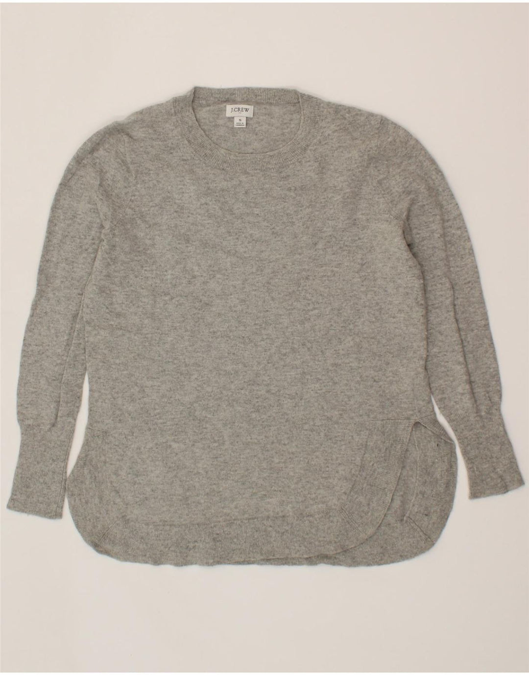 J. CREW Womens Crew Neck Jumper Sweater UK 10 Small Grey Cotton Vintage J. Crew and Second-Hand J. Crew from Messina Hembry 