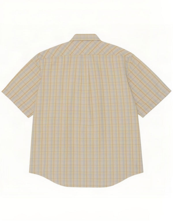 Camicia a maniche corte da uomo Marlboro Classics 3XL a quadri gialli