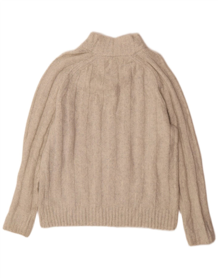Maglione da uomo Marks & Spencer con zip e collo in acrilico bianco sporco medio