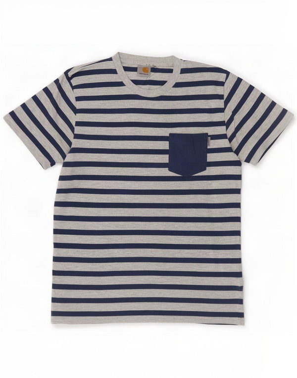 T-shirt da uomo Carhartt Top in cotone a righe grigio medio