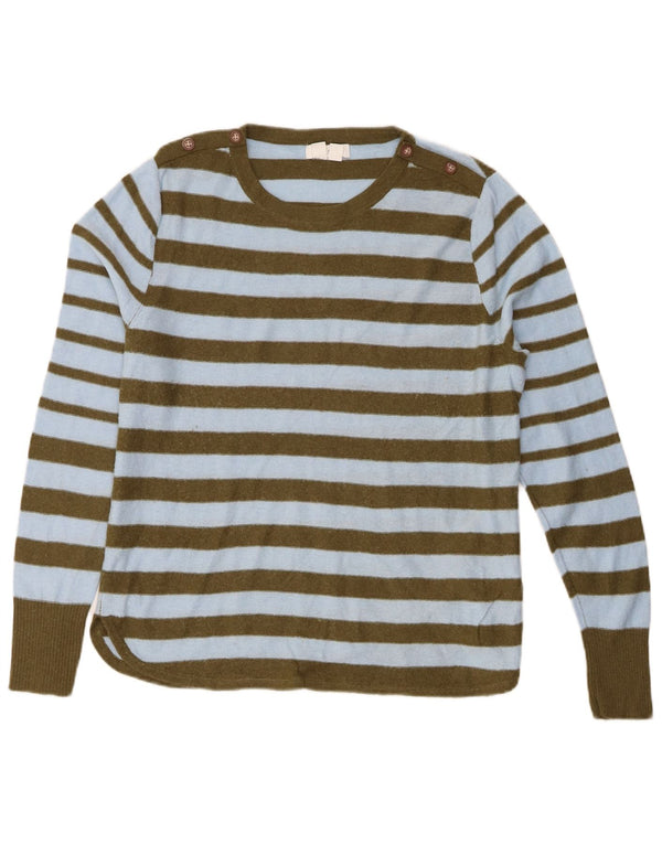 Maglione maglione girocollo da donna White Stuff UK 14 Nylon a righe grandi blu