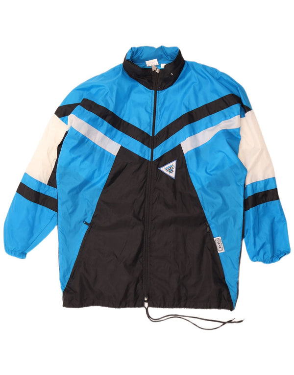 Giacca da uomo con cappuccio Jako XL in nylon color block blu