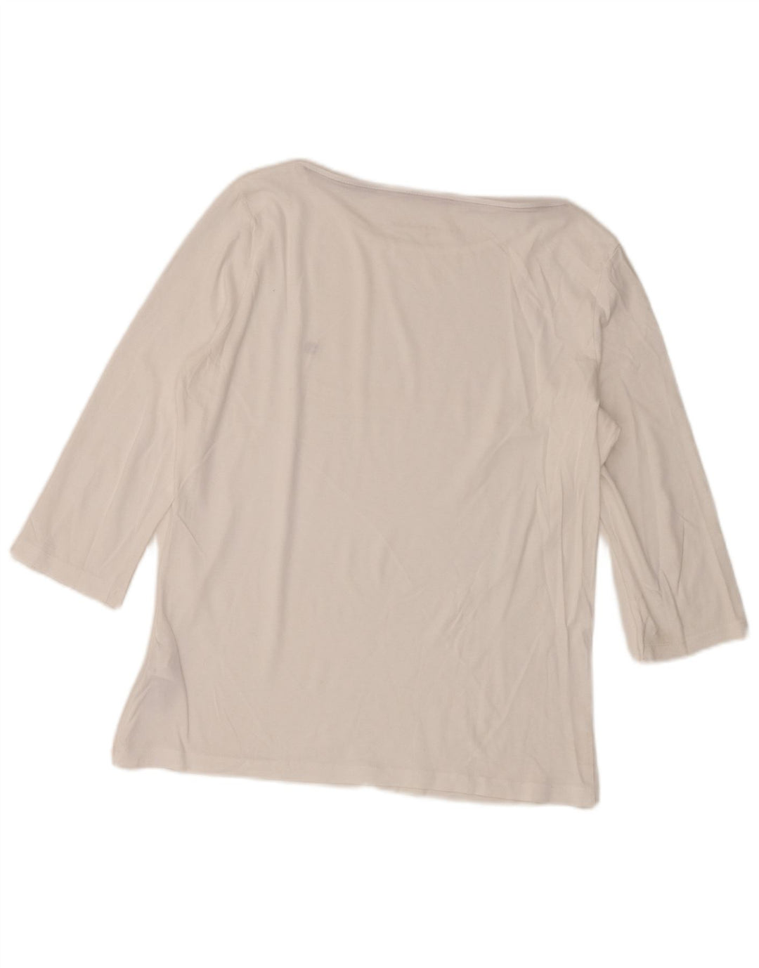 Tommy Hilfiger Top da donna manica 3/4 UK 14 cotone bianco medio