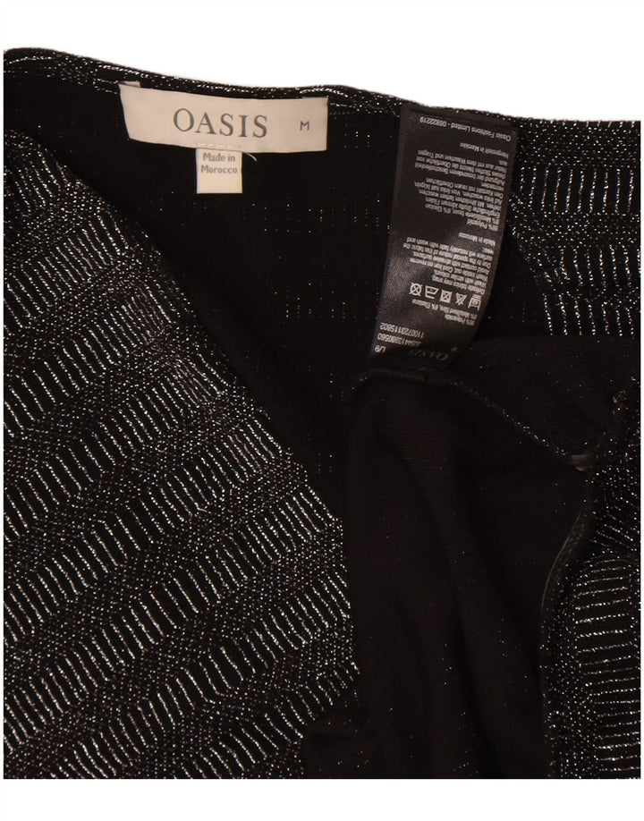 Camicetta a maniche lunghe da donna Oasis UK 14 Poliammide a righe nere medie