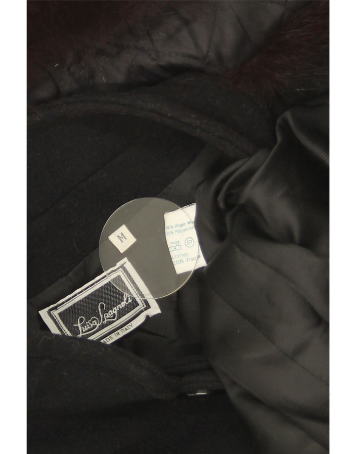 Cappotto da donna Luisa Spagnoli UK 14 medio nero in lana vergine