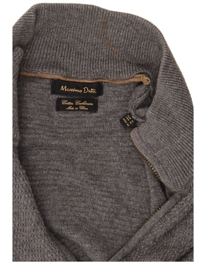 Massimo Dutti Maglione cardigan con zip intera da uomo XL Grigio