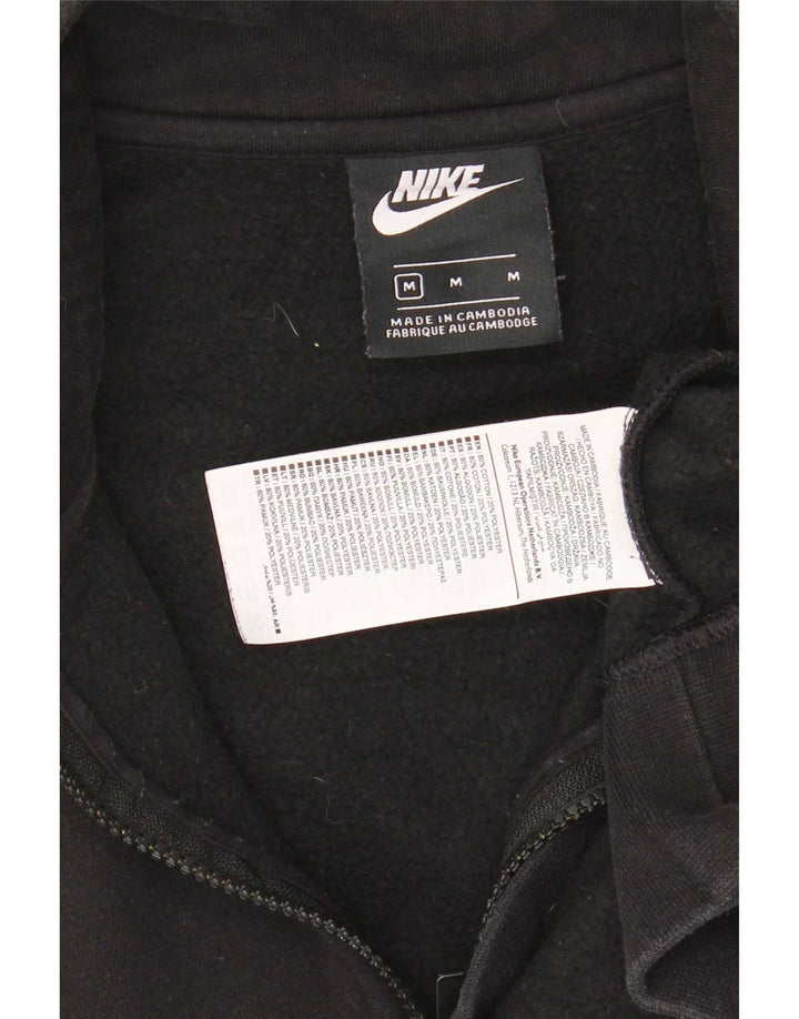 Felpa Nike da uomo con zip e collo, in cotone nero medio
