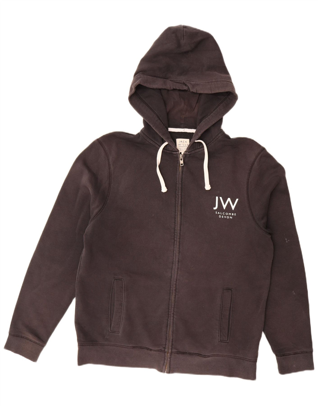 Jack Wills Uomo Salcombe Devon Zip Felpa con cappuccio XL Cotone nero