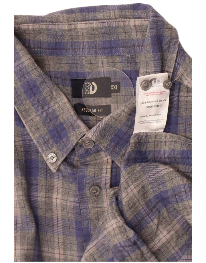 Camicia da uomo in flanella dalla vestibilità regolare di Dack 2XL in cotone a quadri blu