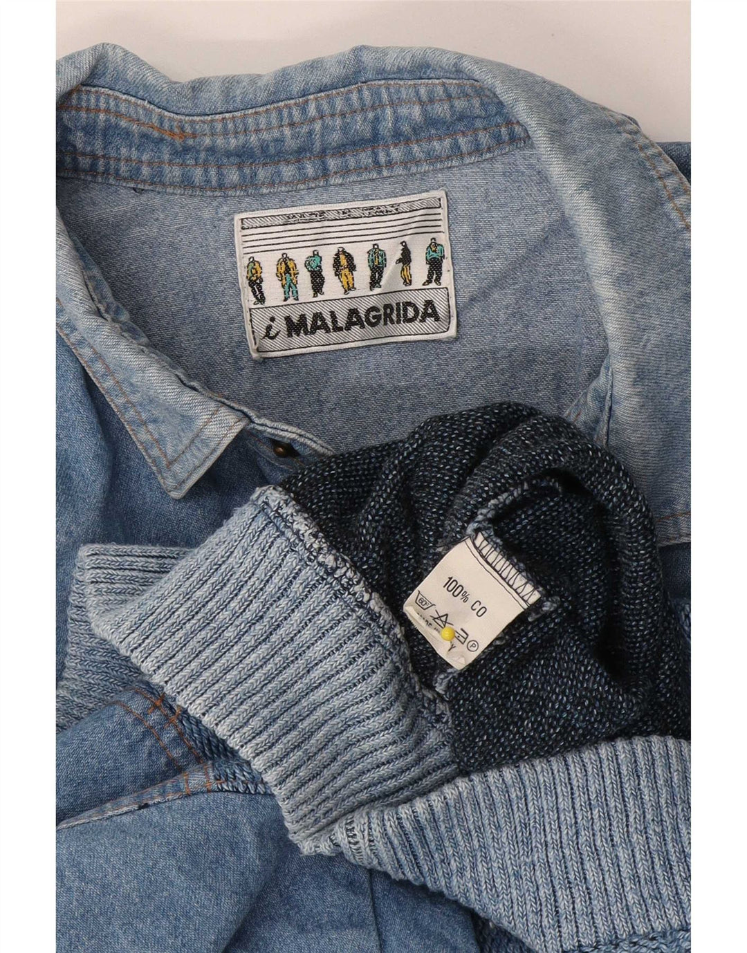 Maglione da uomo Malagrida con collo alto in cotone blu medio