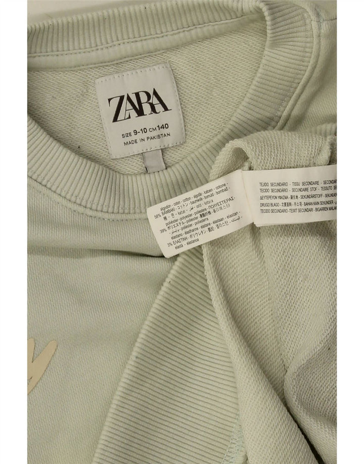 Felpa con grafica Zara per ragazzi, 9-10 anni, cotone verde