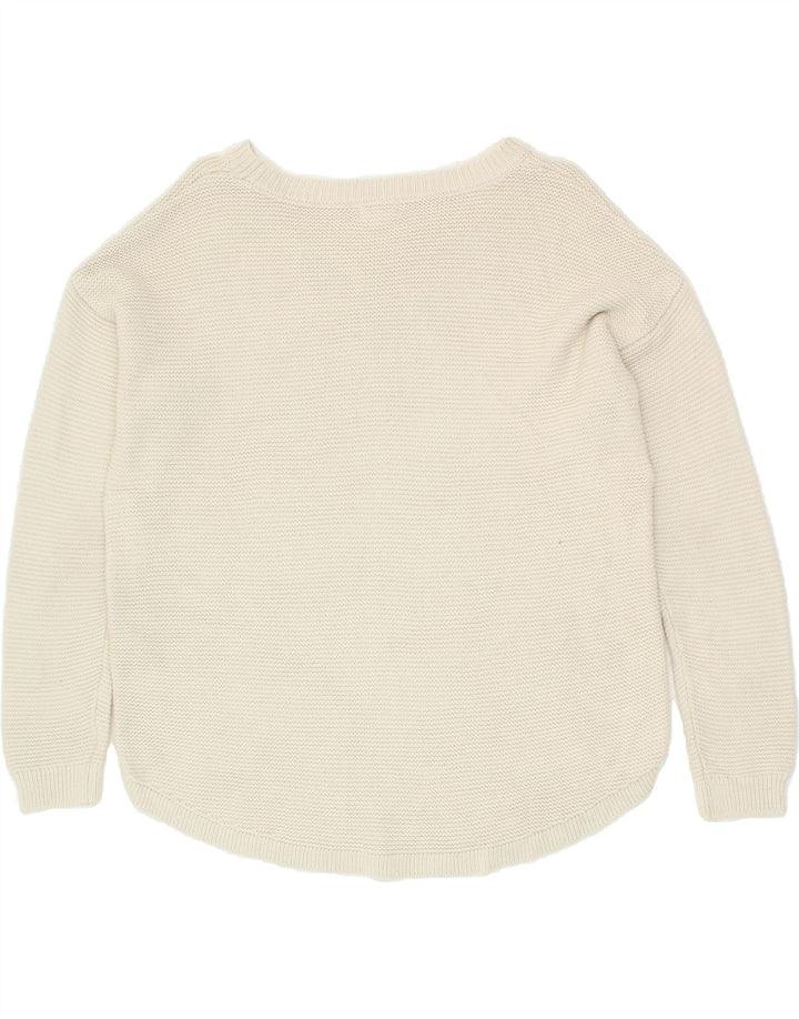 FAT FACE Womens Boat Neck Jumper Sweater UK 12 Medium White Acrylic Vintage Fat Face and Second-Hand Fat Face from Messina Hembry 
