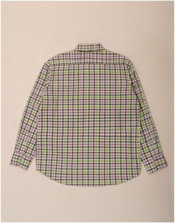 Fabio Inghirami Camicia in flanella da uomo taglia 43 17 XL a quadretti verdi