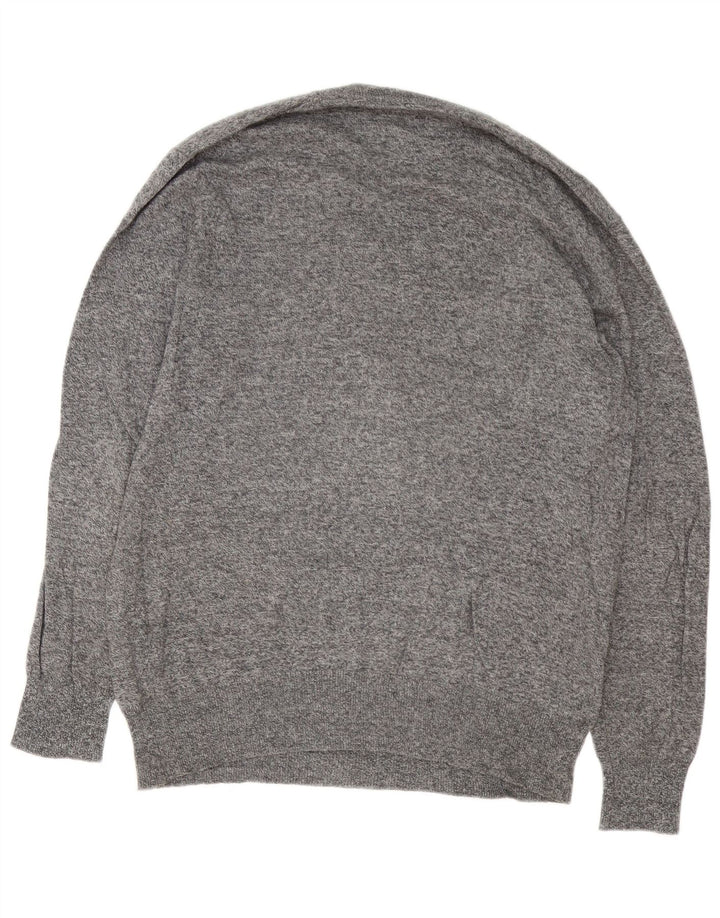 Maglione da uomo con scollo a V Superdry XL in cotone chiazzato grigio