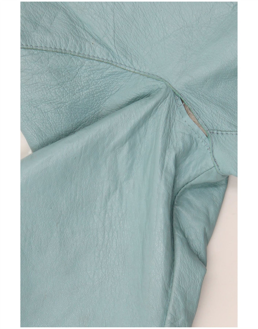 Giacca Bolero vintage da donna in pelle con maniche a 3/4 IT 42 Pelle blu medio