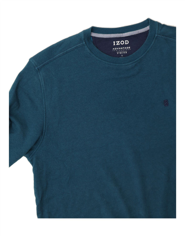 IZOD Mens Sweatshirt Jumper Large Blue Polyester Vintage Izod and Second-Hand Izod from Messina Hembry 