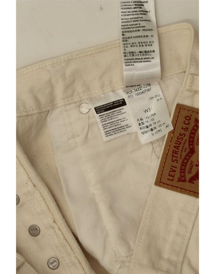 Pantaloncini di jeans a vita alta Levi's 501 da donna W31 Farfalla media bianco sporco