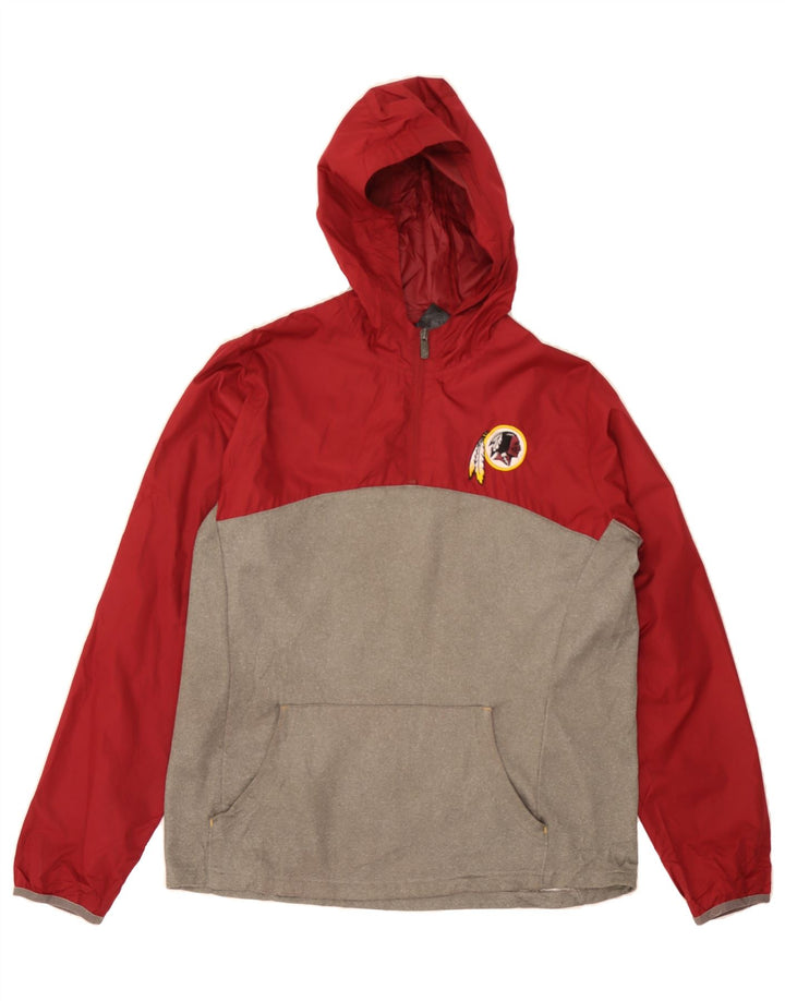 NFL TEAM APPAREL Boys Redskins Hooded Rain Jacket 15-16 Years Red Vintage NFL TEAM APPAREL and Second-Hand NFL TEAM APPAREL from Messina Hembry 