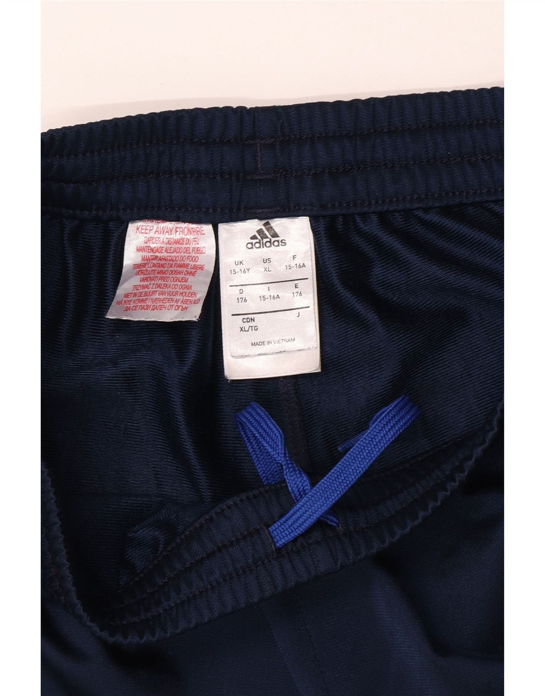 Pantaloncini sportivi Adidas da ragazzo 15-16 anni in poliestere blu navy