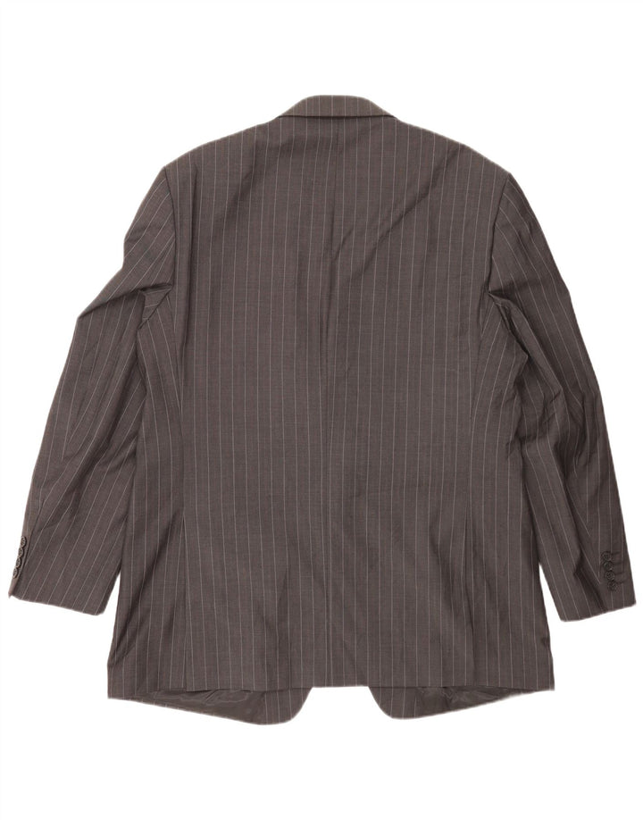 Giacca blazer a 2 bottoni da uomo Marks & Spencer UK 46 XL lana gessata grigia