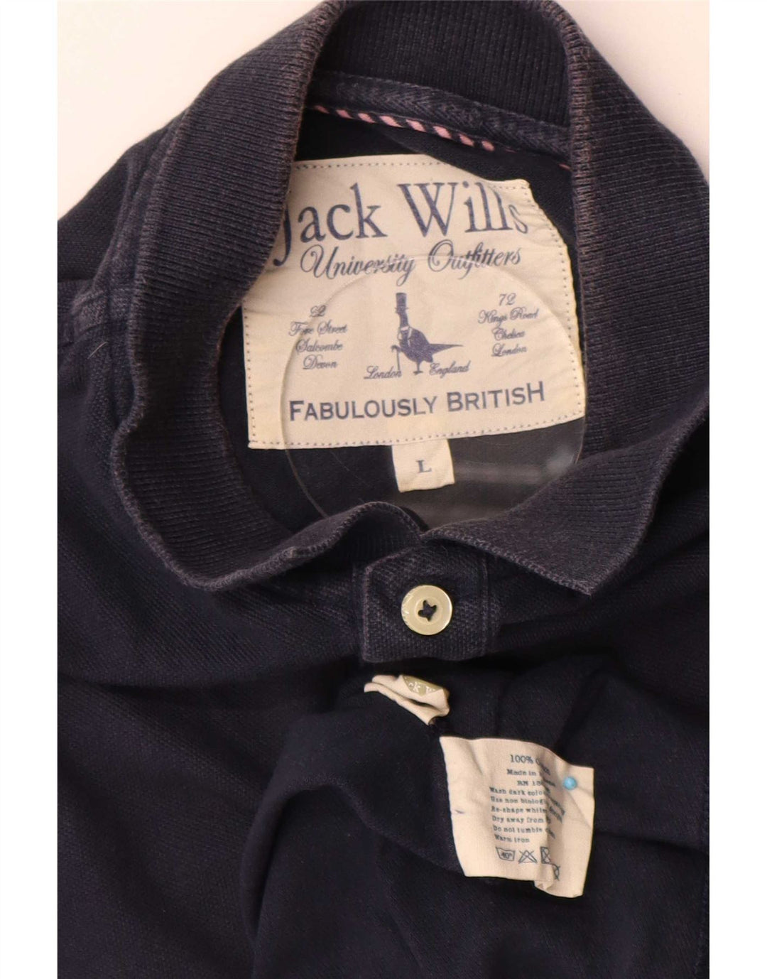 Polo da uomo Jack Wills grande in cotone blu navy