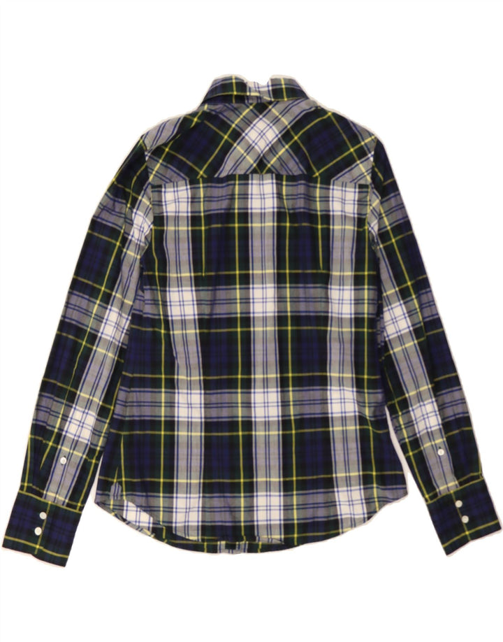 J. CREW Womens Shirt US 6 Medium Navy Blue Check Cotton Vintage J. Crew and Second-Hand J. Crew from Messina Hembry 