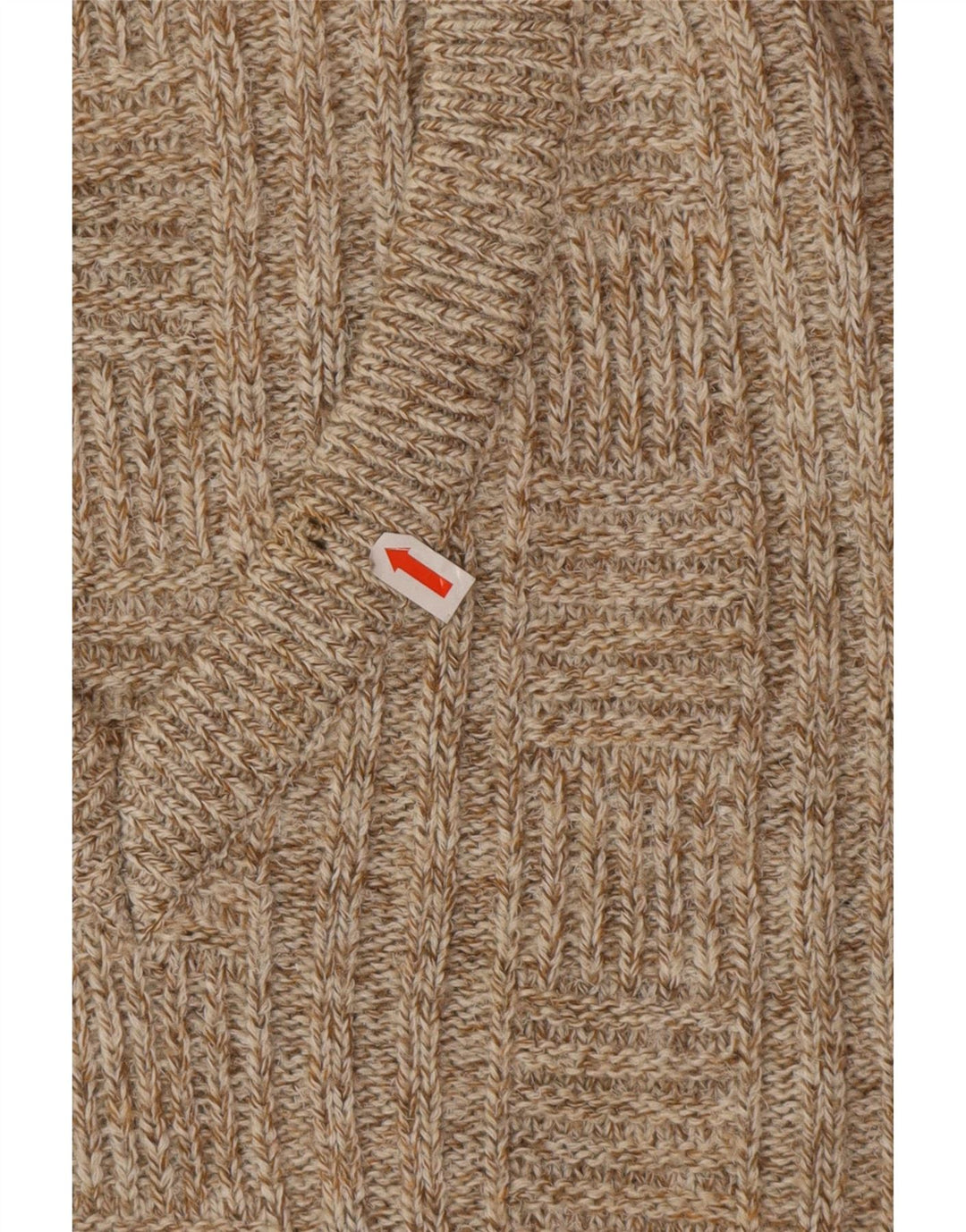 Maglione vintage da uomo con scollo a V IT 52 Large Beige Lana