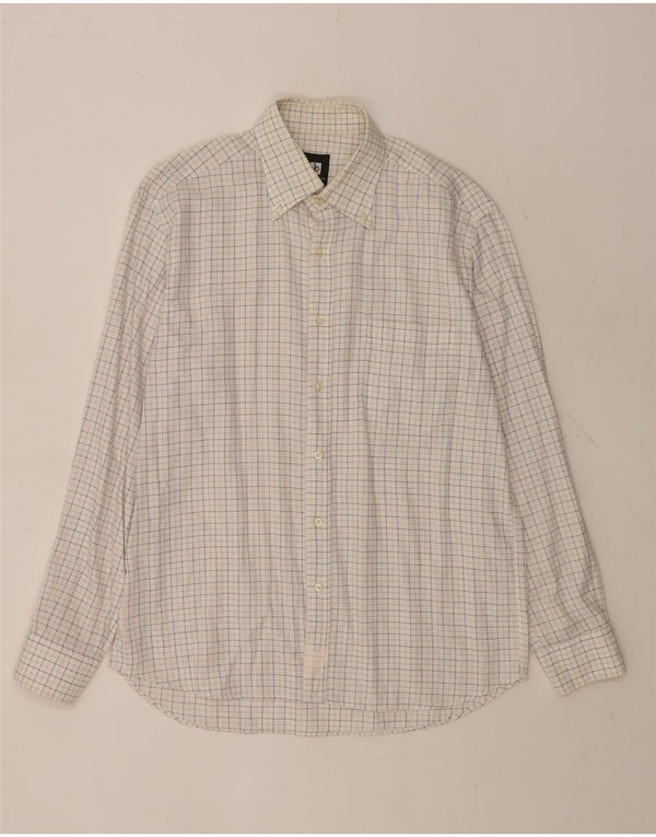 Camicia da uomo ROCCOBAROCCO Taglia 41 16 Cotone a quadri bianchi grandi
