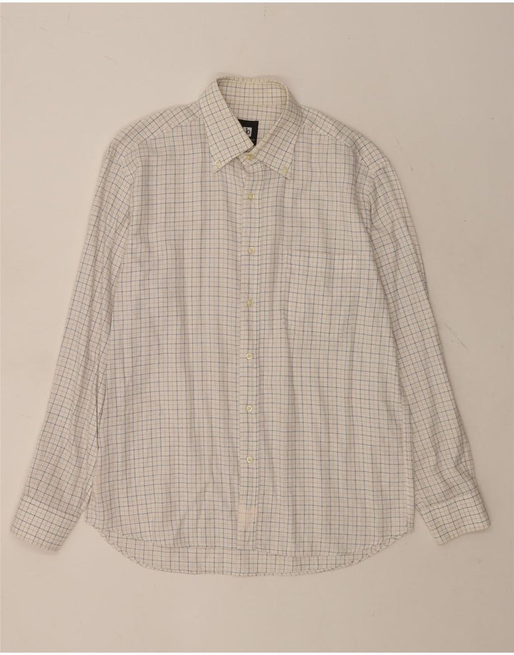 Camicia da uomo ROCCOBAROCCO Taglia 41 16 Cotone a quadri bianchi grandi