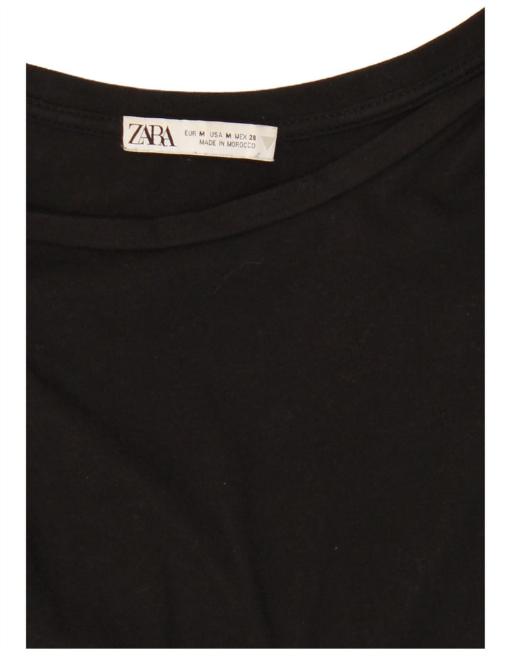 Top corto a pipistrello corto da donna Zara UK 12 medio nero
