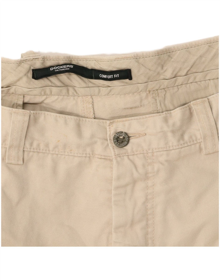 DOCKERS Pantaloni chino dritti da uomo W42 L32 Beige