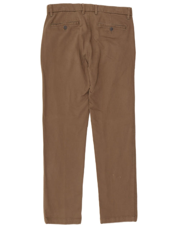 Pantaloni chino dritti da uomo Marks & Spencer W32 L31 cotone marrone