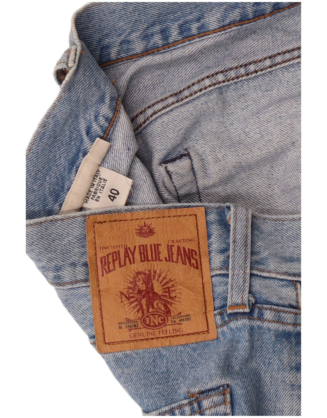 REPLAY Jeans dritti da uomo W40 L34 cotone blu