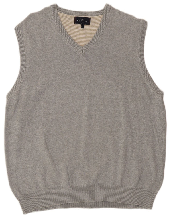 Canotta da uomo Marks & Spencer Blue Harbour con scollo a V, grande grigia
