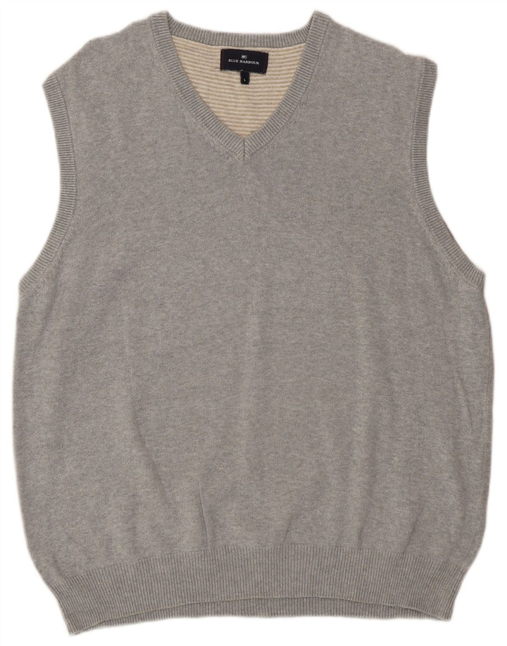 Canotta da uomo Marks & Spencer Blue Harbour con scollo a V, grande grigia