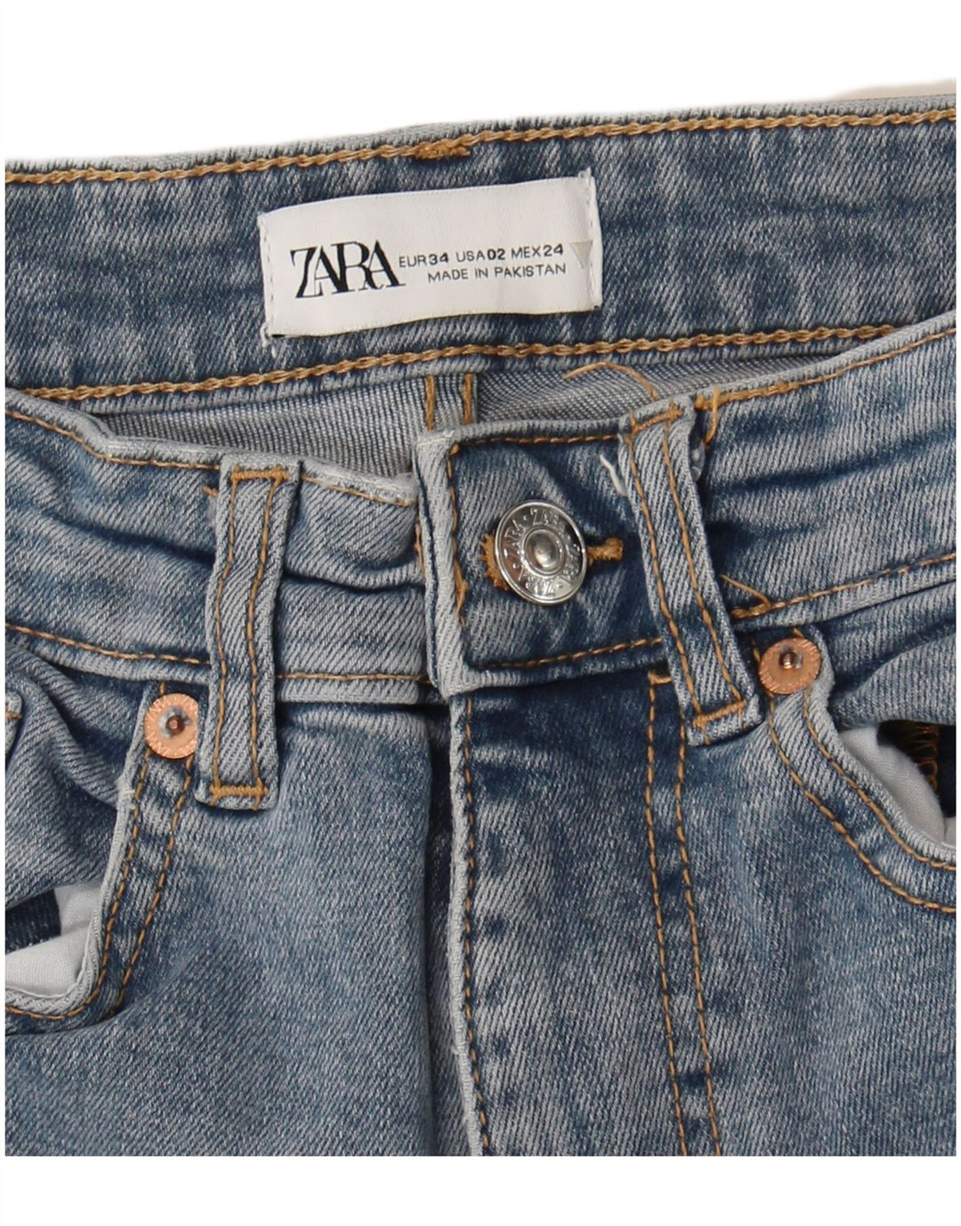 Jeans svasati da donna Zara EU 34 2XS W24 L25 Blu
