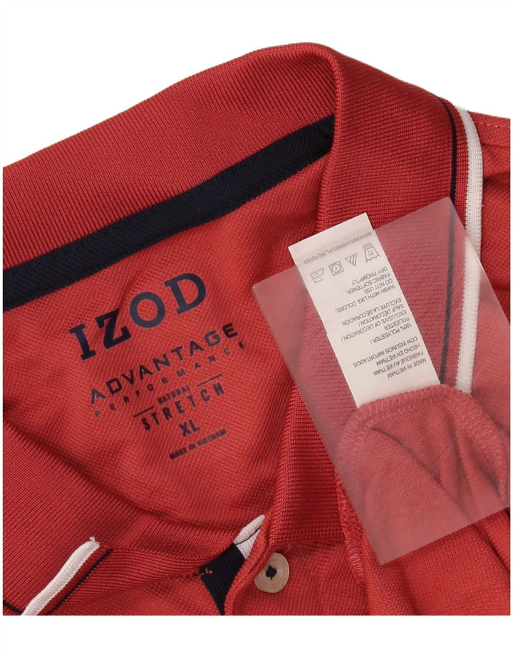 Polo elasticizzata da uomo Izod XL rossa in poliestere