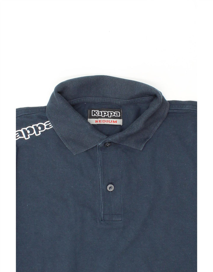 KAPPA Mens Graphic Polo Shirt Medium Navy Blue Cotton Vintage Kappa and Second-Hand Kappa from Messina Hembry 
