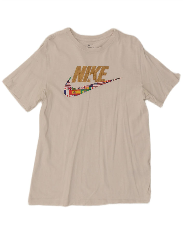 T-shirt grafica da uomo Nike Top in cotone bianco medio