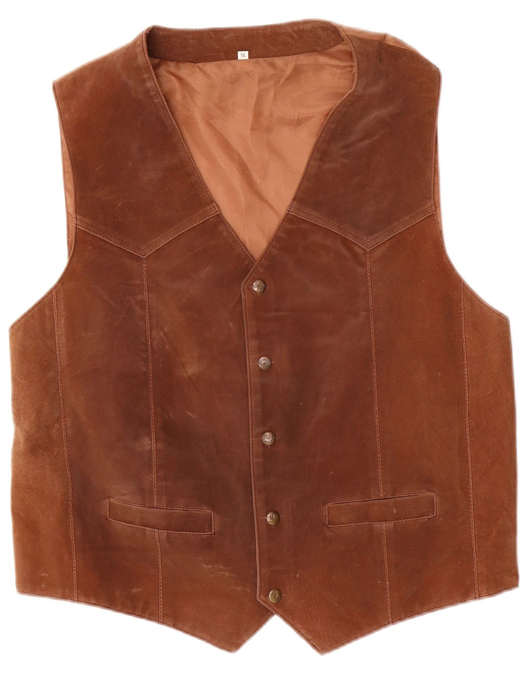 Gilet vintage da uomo in pelle scamosciata 2XL Marrone