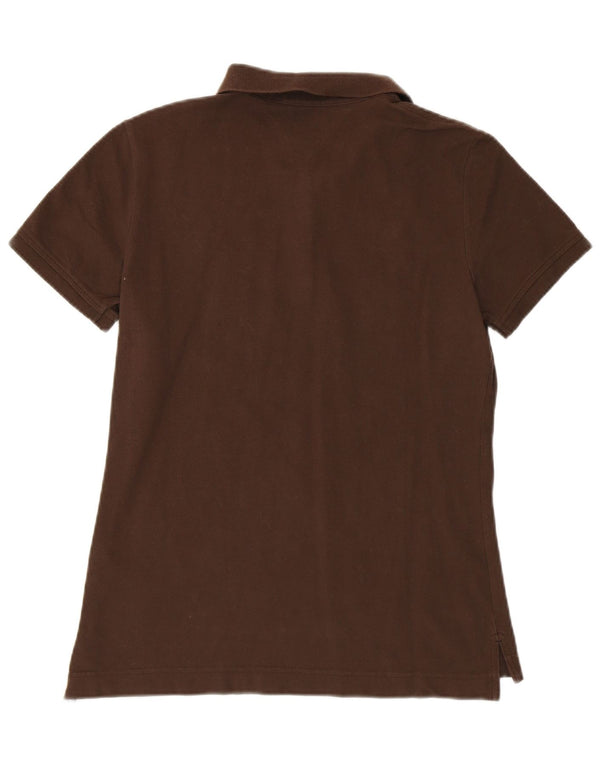 TOMMY HILFIGER Polo da donna vestibilità classica UK 12 cotone marrone medio