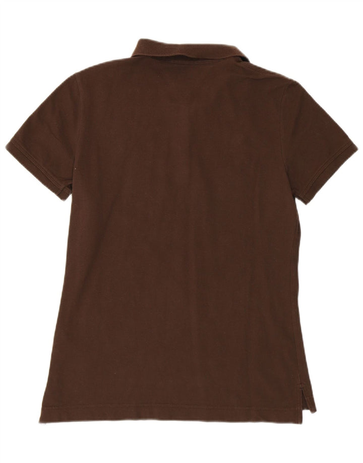 TOMMY HILFIGER Polo da donna vestibilità classica UK 12 cotone marrone medio