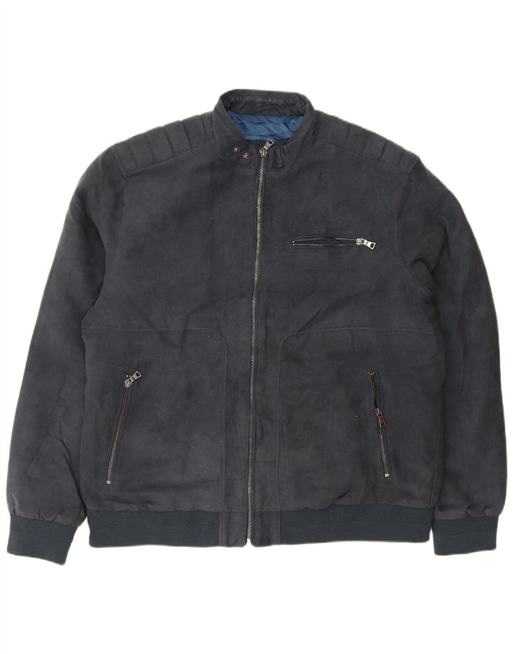 Giubbotto bomber da uomo Marks & Spencer UK 42 XL poliestere blu navy