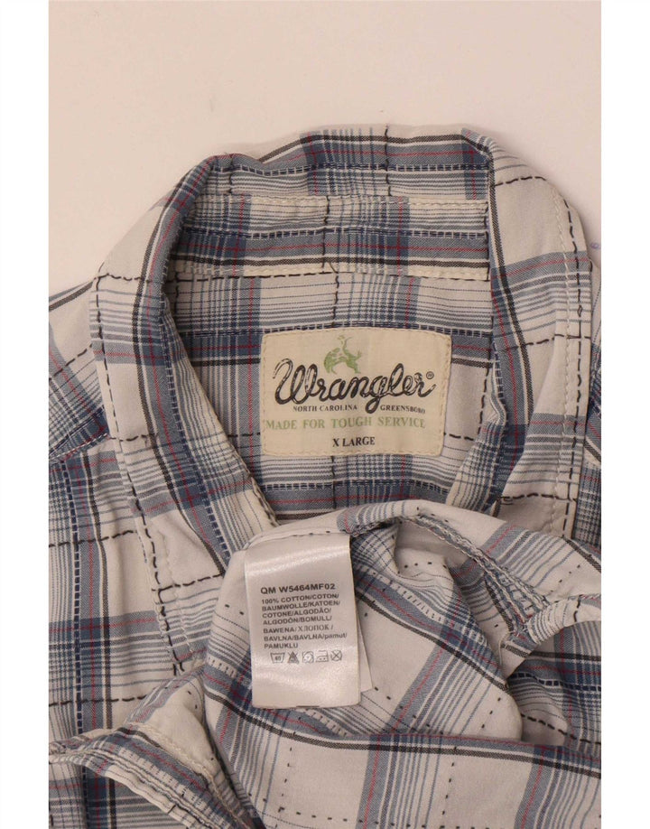 Camicia da uomo Wrangler XL in cotone a quadri blu navy