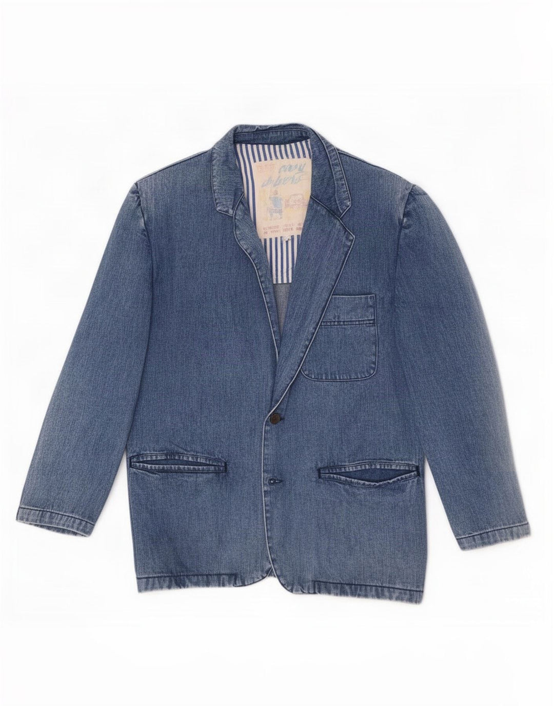 Giacca blazer in denim da uomo a 2 bottoni Carrera UK 38 Cotone blu medio